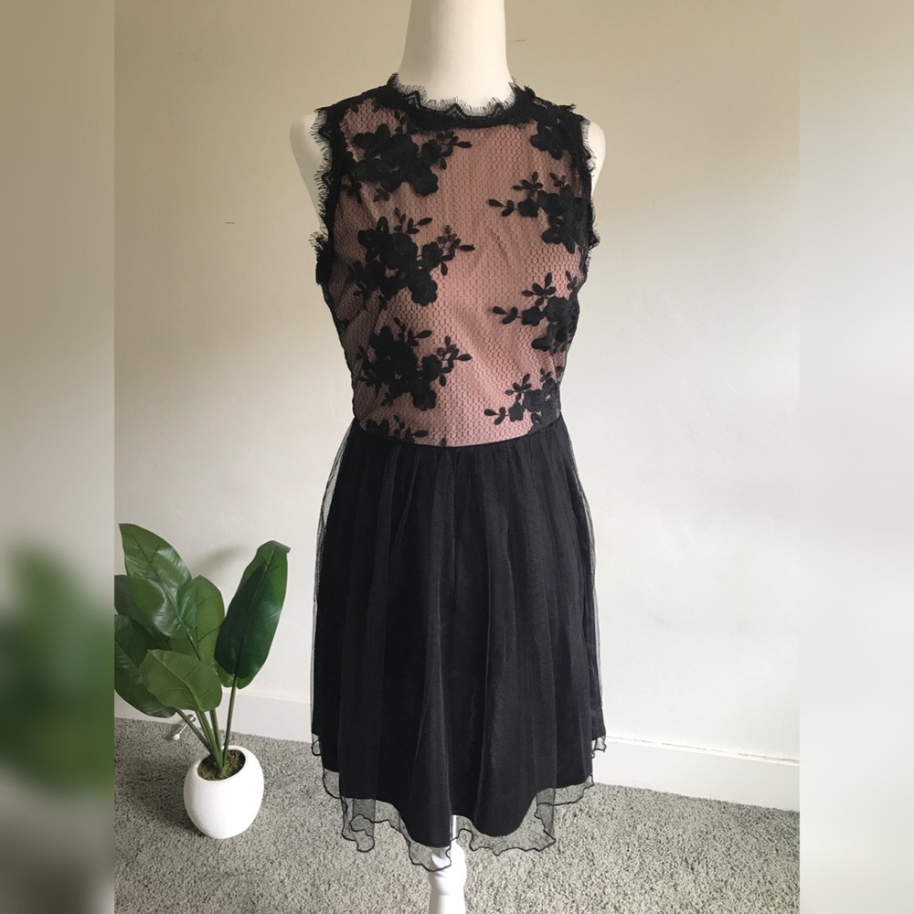 Black and Crepe Pink Tulle Dress